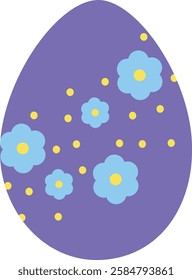 Colorful Easter egg on transparent background. Easater egg vector illustration