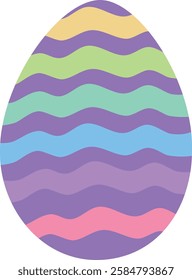 Colorful Easter egg on transparent background. Easater egg vector illustration