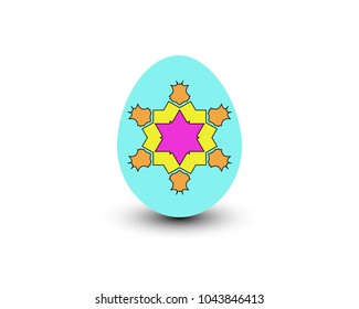 Colorful easter egg on white background 