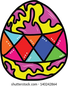 Colorful easter egg on white background