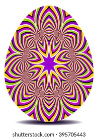 Colorful easter egg with optical illusion of movement