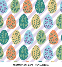 Colorful easter egg pattern. Cute and bright pattern for brand who has fun and happy style. Repeated pattern. Suits for kids/children pattern.