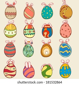Colorful Easter egg set