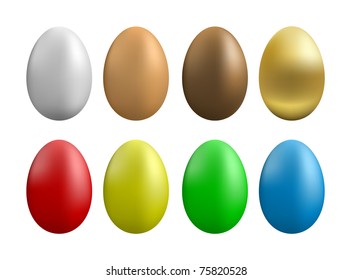 Colorful easter egg set eps8