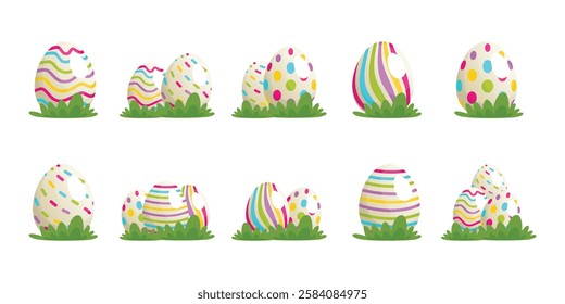 Colorful Easter Egg Set Illustration