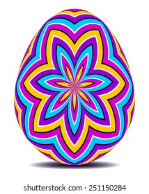 Colorful easter egg with star (optical expansion illusion)
