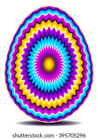 Colorful easter egg with star (optical expansion illusion)