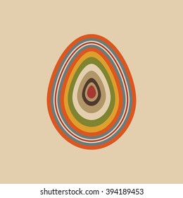 Colorful Easter Egg. Striped egg. Easter card. Easter background.