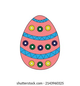 Colorful Easter Egg Vector Illustration on white background