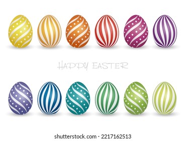 Colorida Ilustración Del Vector De Huevo De Pascua Aislada En Un Fondo Blanco.