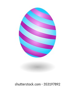Colorful Easter egg vector illustration on white background