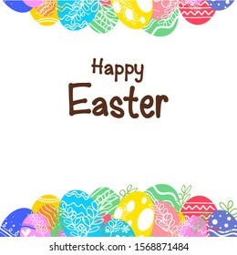 Colorful Easter eggs background vector illustration.