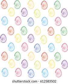Colorful Easter eggs background. Watercolor