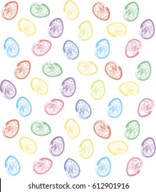 Colorful Easter eggs background. Watercolor