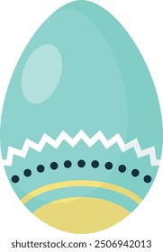 Colorful Easter Eggs Clipart with Simple Pattern Design. Isolated Vector Illustration