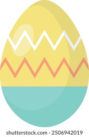 Clipart de huevos de Pascua coloridos con diseño de patrón simple. Ilustración vectorial aislada