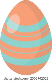Colorful Easter Eggs Clipart with Simple Pattern Design. Isolated Vector Illustration