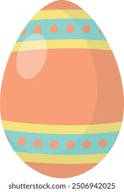 Clipart de huevos de Pascua coloridos con diseño de patrón simple. Ilustración vectorial aislada