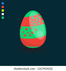 Colorful Easter eggs collection with flat style