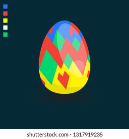 Colorful Easter eggs collection with flat style