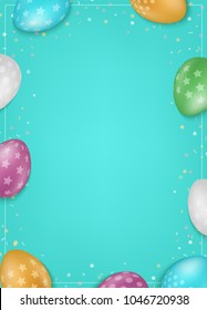 Colorful easter eggs composition. Easter sale background.