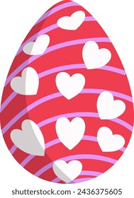 colorful easter eggs with different colors, decoration and shapes, flowers and hearts 