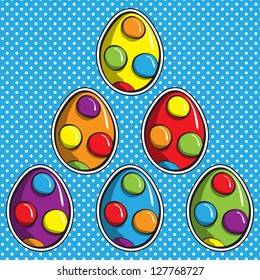 Huevos de Pascua coloridos - cada huevo en una capa separada