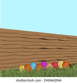 Huevos coloridos de Pascua para Pascua en la hierba de una pradera 3d ilustración