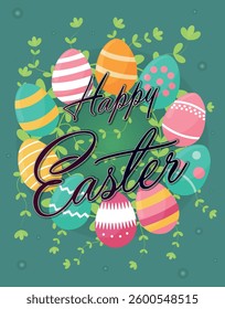 Colorful Easter Eggs Greeting Card