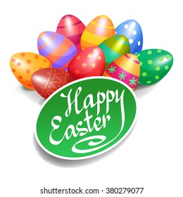 Colorful Easter eggs for holidays design.