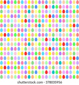 Colorful Easter eggs in horizontal rows  in a square format
