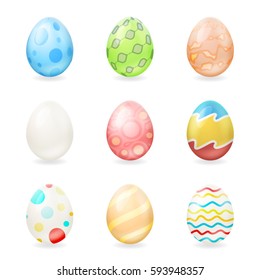 Colorful easter eggs icons isolated vector illustration