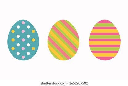 Colorful Easter eggs illustration on white background