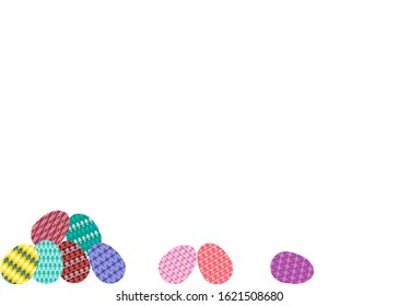 Colorful Easter eggs isolated on white background. Very beautiful painted eggs for Easter Day. 