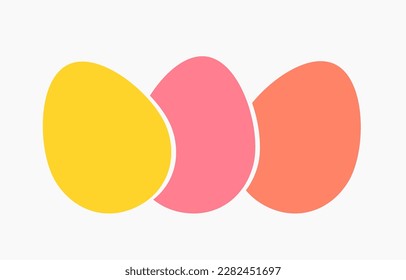 Colorful Easter eggs isolated on white background. Vector illustration.