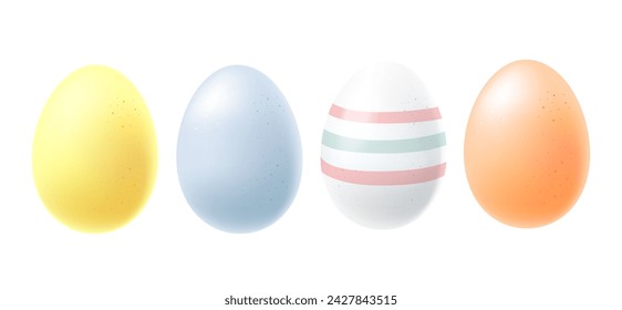 Colorful Easter eggs isolated on a white background. Vector illustration.