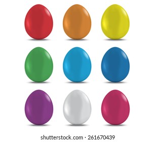 Colorful easter eggs isolated on white background
