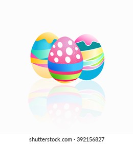 Colorful easter eggs isolated on white