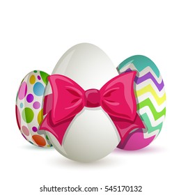 Colorful Easter eggs isolated on white background. Vector.