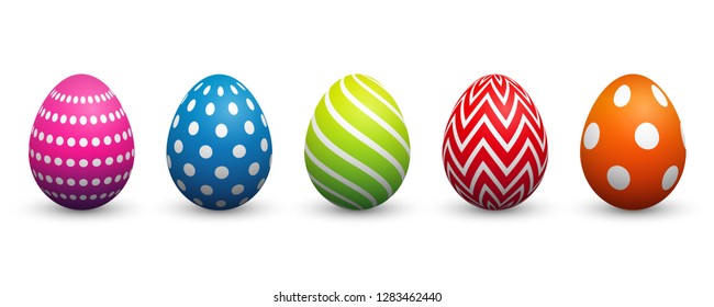 colorful easter eggs isolated vector