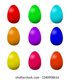 Colorful Easter eggs on the white background vector.