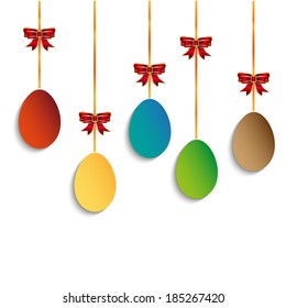 Colorful Easter eggs on a white background vector