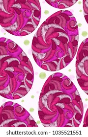 Colorful Easter eggs pattern. Vector seamless pattern in easter motive. 
