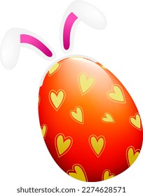Colorful Easter eggs with rabbit ears. Easter Egg Hunt concept. Illustration, design for poster, banner, website.
