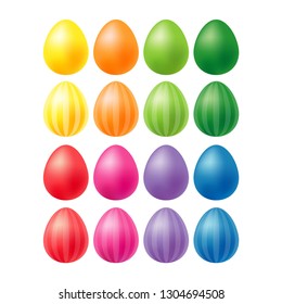 Colorful Easter Eggs. Realistic vector illustration. Happy Easter! Holiday background. Can be used for wallpaper, textile, invitation card, wrapping, web page background.