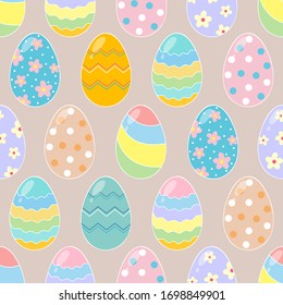 Colorful easter eggs seamless pattern design