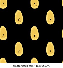 Huevos de Pascua coloridos. Patrón vectorial sin problemas. Dibujo a mano de Pascua. Huevos dibujados a mano. Puntos de polka acuarela. Huevos cortados. Arte y artesanía. Elemento decorativo.