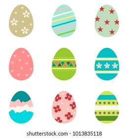 Colorful Easter eggs set