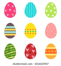 Colorful Easter eggs set