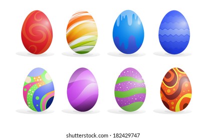 Colorful Easter eggs set vector illustration